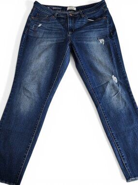 Sonoma Size 12 Skinny Crop Distressed Jeans Blue Raw Hem